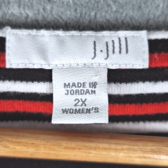 J Jill Top 2X Striped Boat Neck Preppy Nautical Fisherman Sailor Chic Casual - Picture 2 of 7